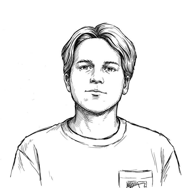 Drawn portrait of Danila Kozlov